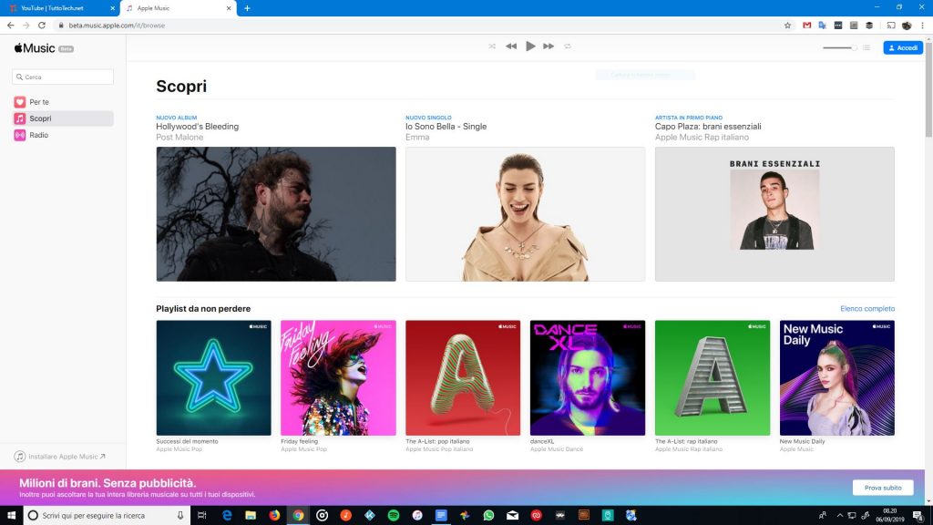 Apple Music Disponibile Il Sito Accessibile Da Chrome Firefox Edge