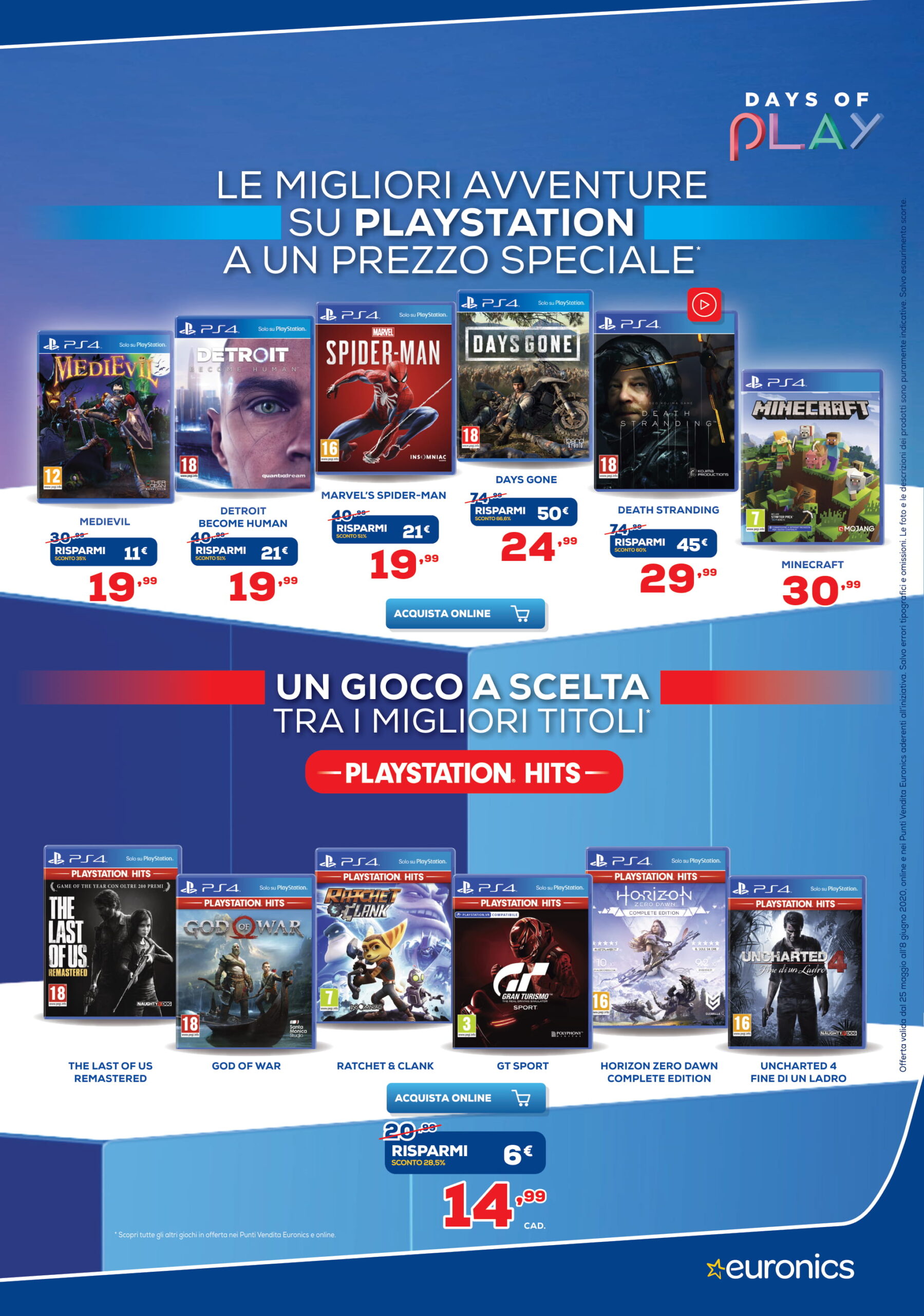 I migliori giochi Sony per PS4 e PlayStation Hits in offerta da Euronics a  prezzo scontato