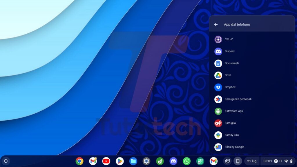 ChromeOS 115 funzionamento streaming app Android