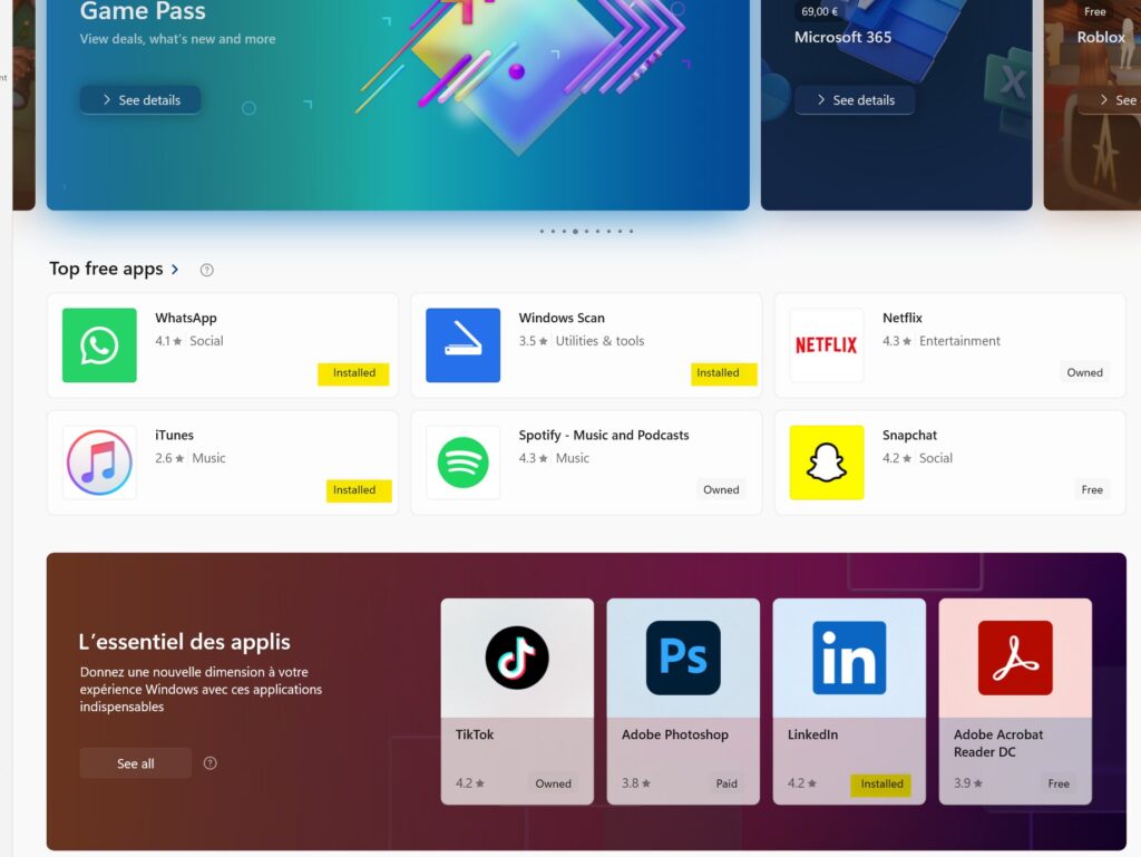 Microsoft Store aggiornamento priorità nuove app giochi 1