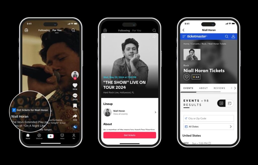 TikTok biglietti concerti Ticketmaster