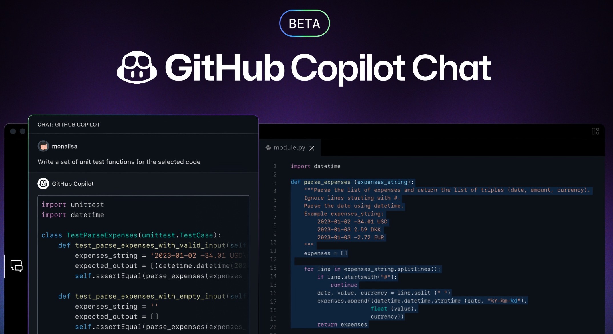 GitHub Copilot chat