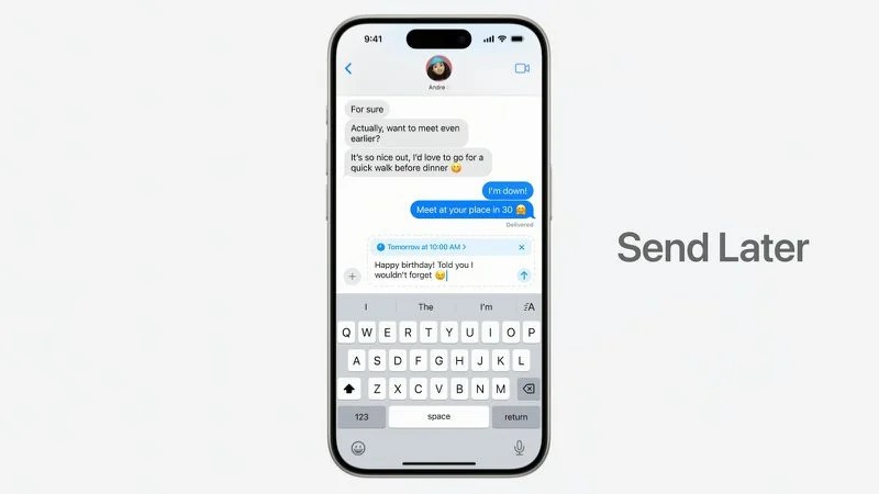 Pianificazione SMS iOS 18