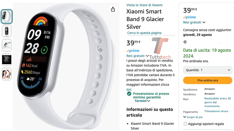 Xiaomi Smart Band 9 su Amazon Italia