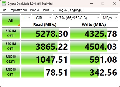 Acer Nitro V15 crystal disk mark