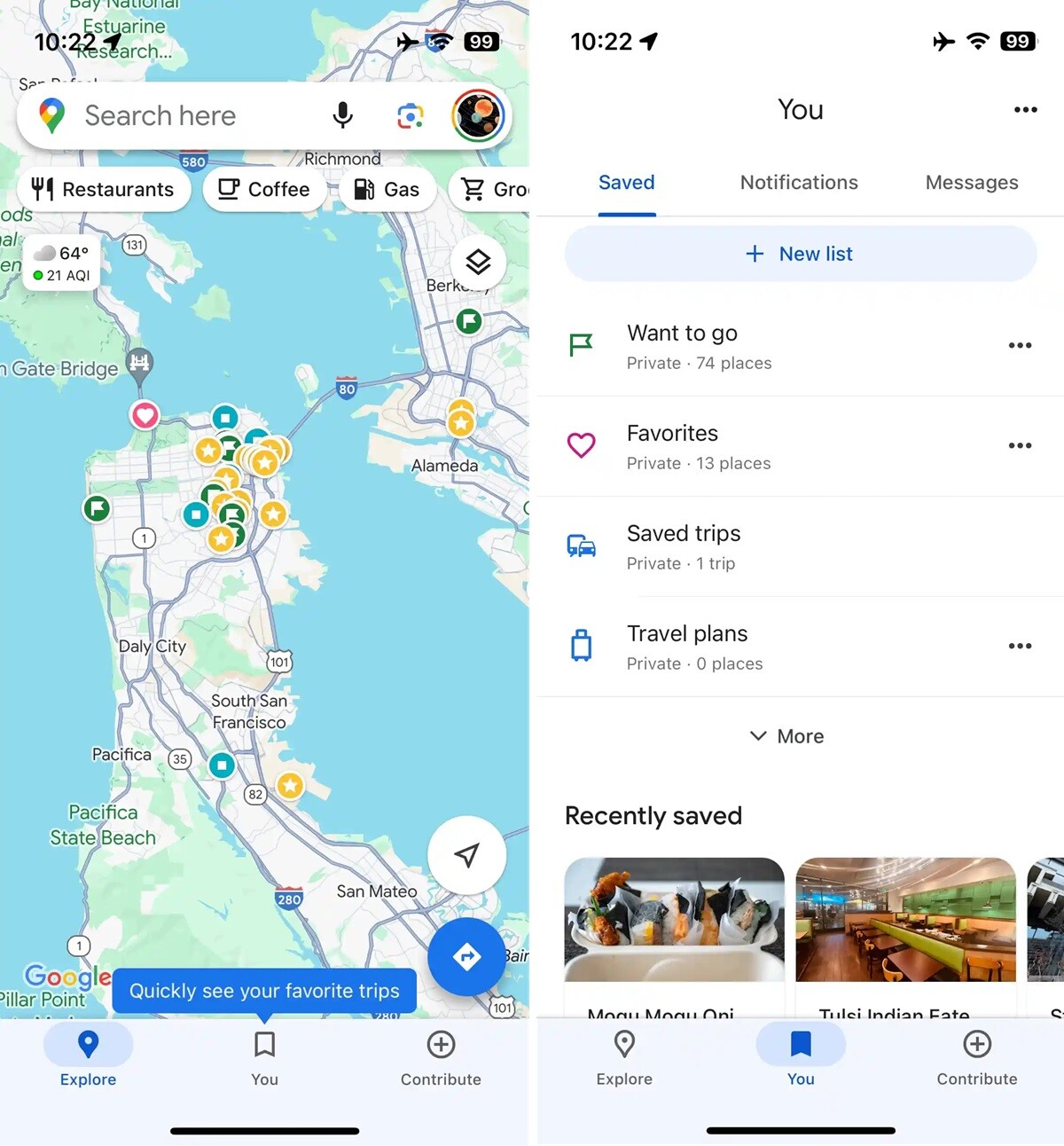 Google Maps ios barra inferiore riprogettata