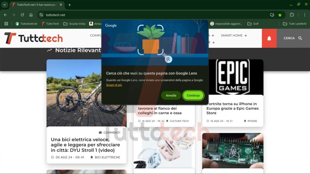 ChromeOS 127 Cerchia e cerca Google Lens