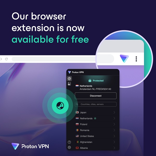 Proton VPN lancia la nuova estensione gratuita per browser Chromium e Firefox 1