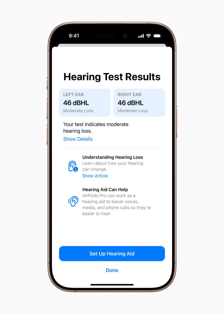 Apple Hearing test