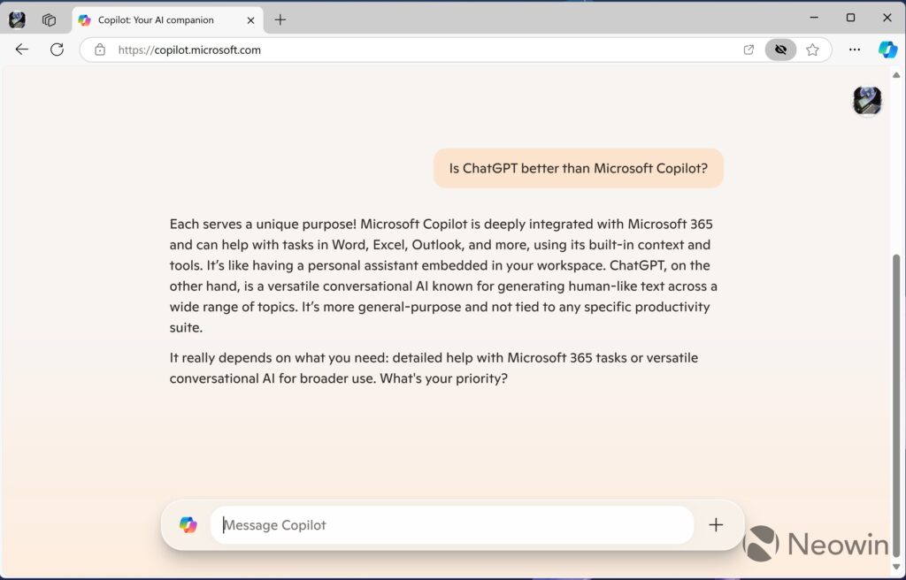 Interfaccia Microsoft Copilot-3