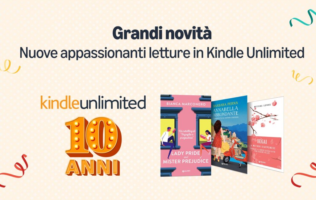 promo Kindle Unlimited 10 anni