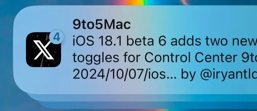 Apple iOS 18.1 DB6 - Notifiche raggruppate