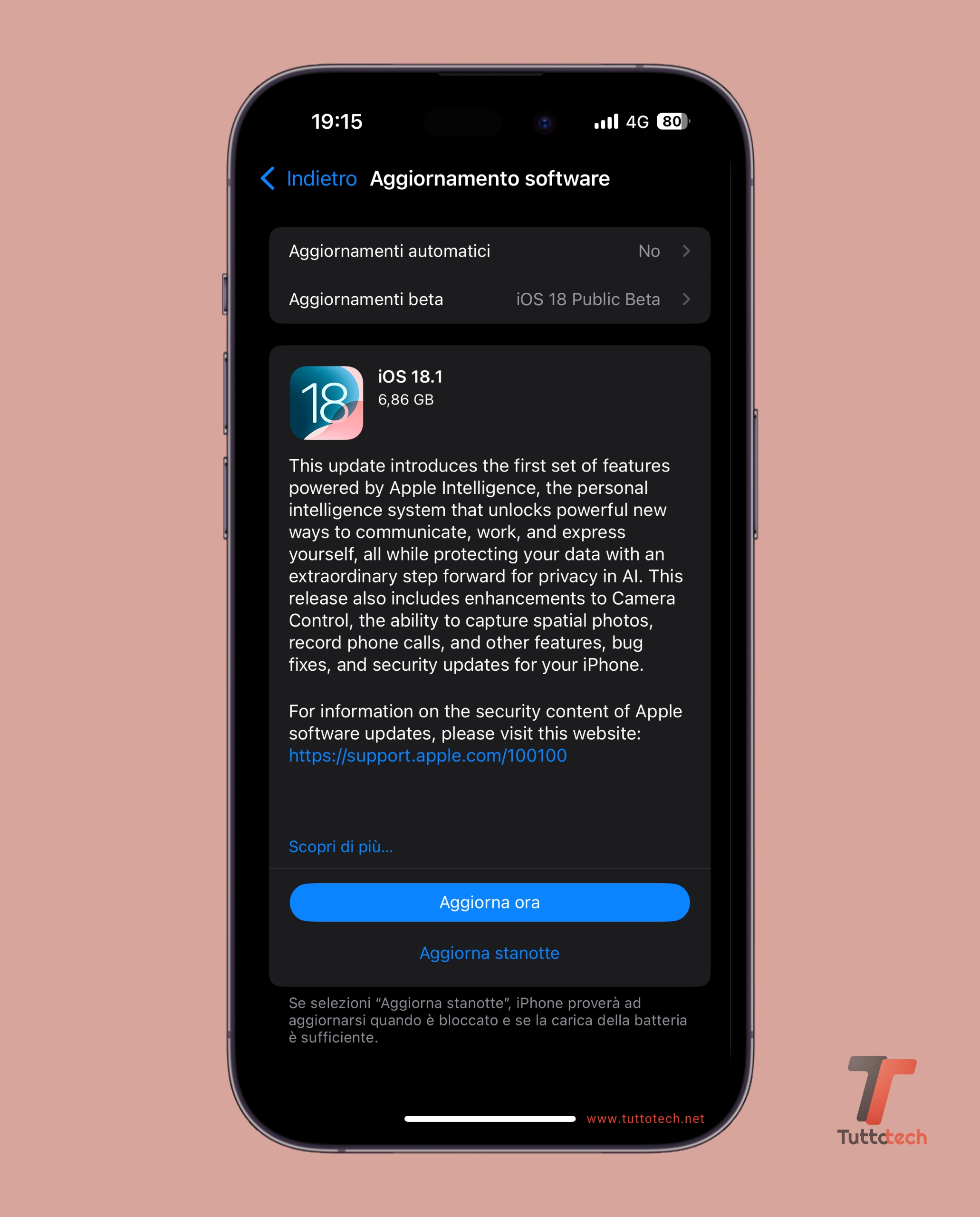 Apple iOS 18.1 Release Candidate on iPhone 14 Pro