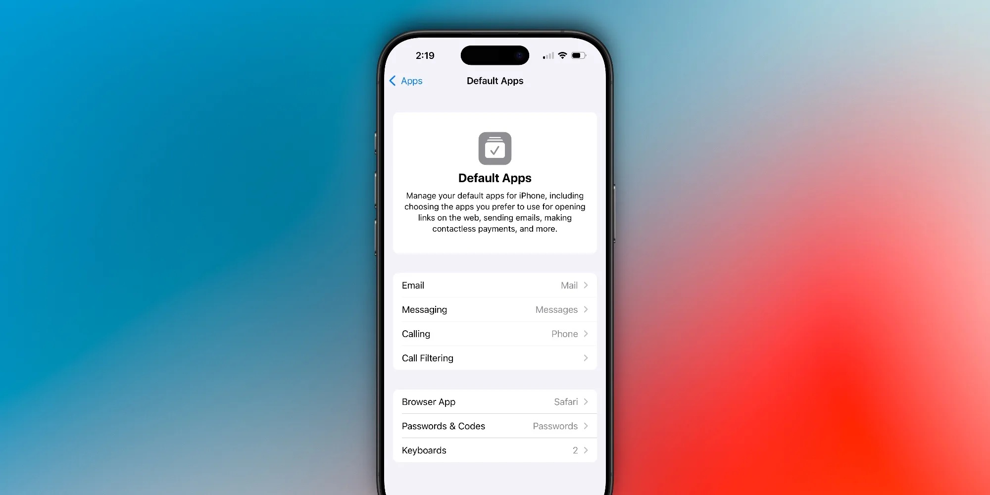 Apple iOS 18.2 DB1 - App predefinite