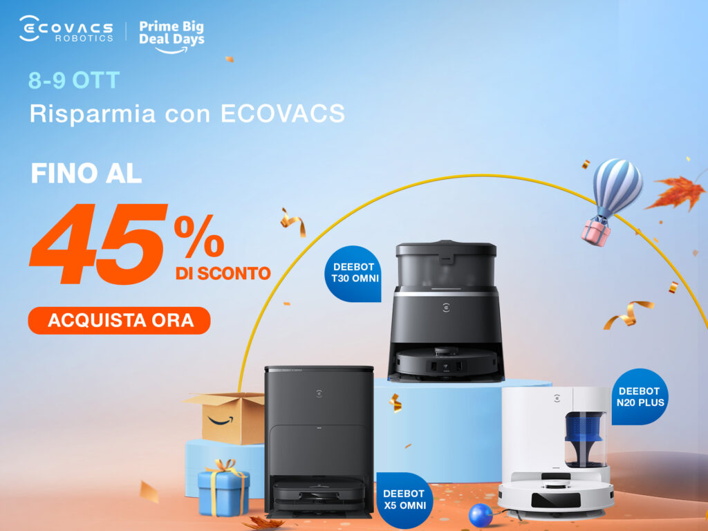 I robot aspirapolvere ECOVACS sono scontatissimi per la Festa delle Offerte Prime 8