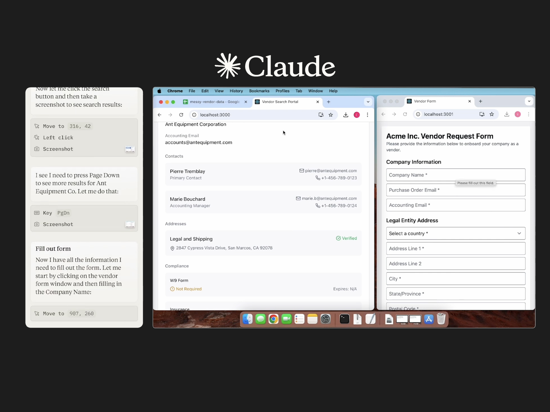 Claude computer user demo