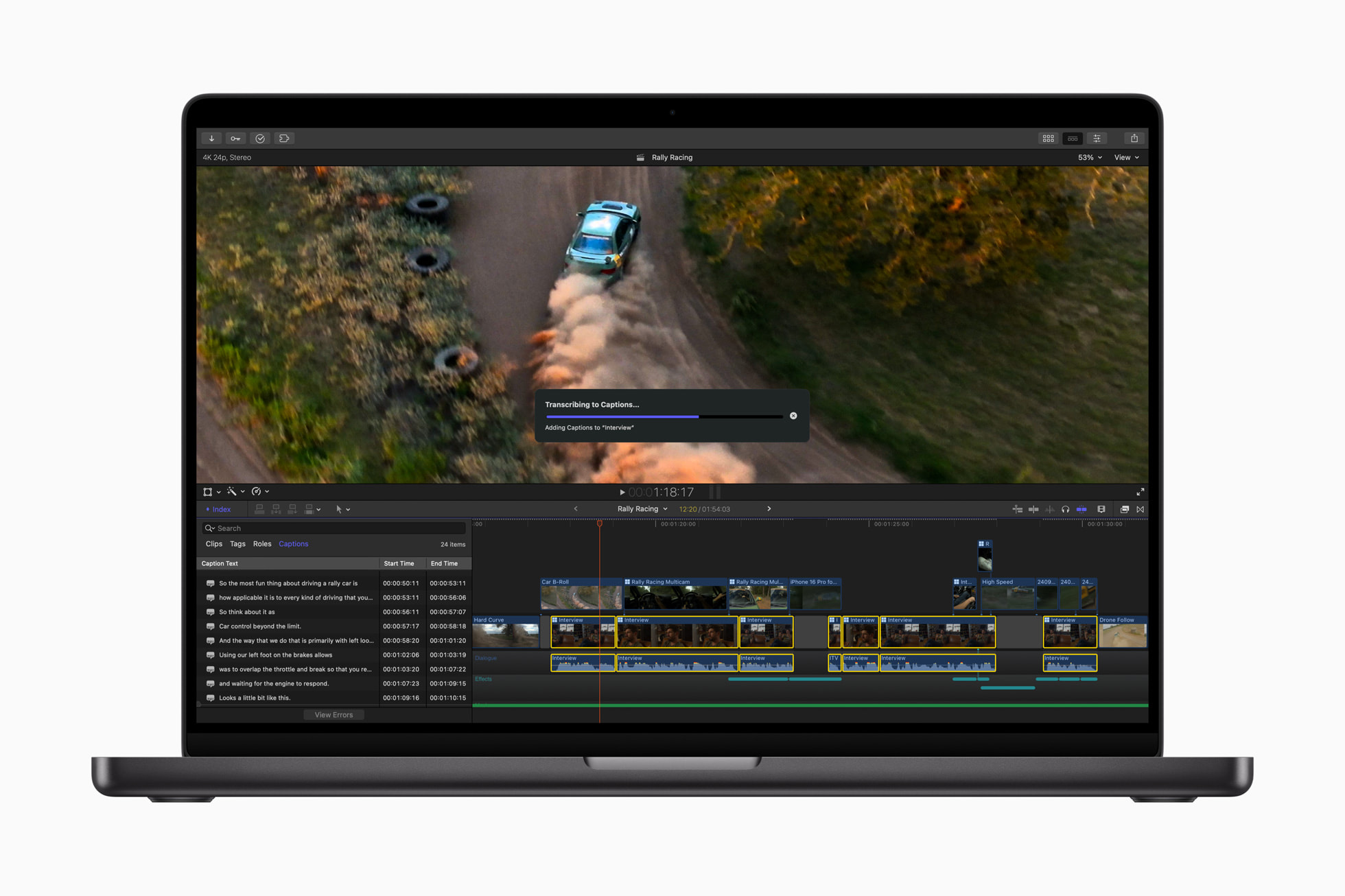 Apple Final Cut Pro 11 per Mac - Transcribe to captions