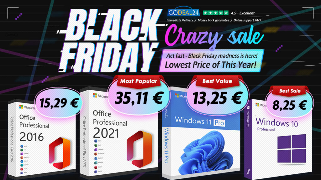 Il pazzo Black Friday di Godeal24: sconti su tutte le versioni di Windows e Office, nuove e vecchie 1