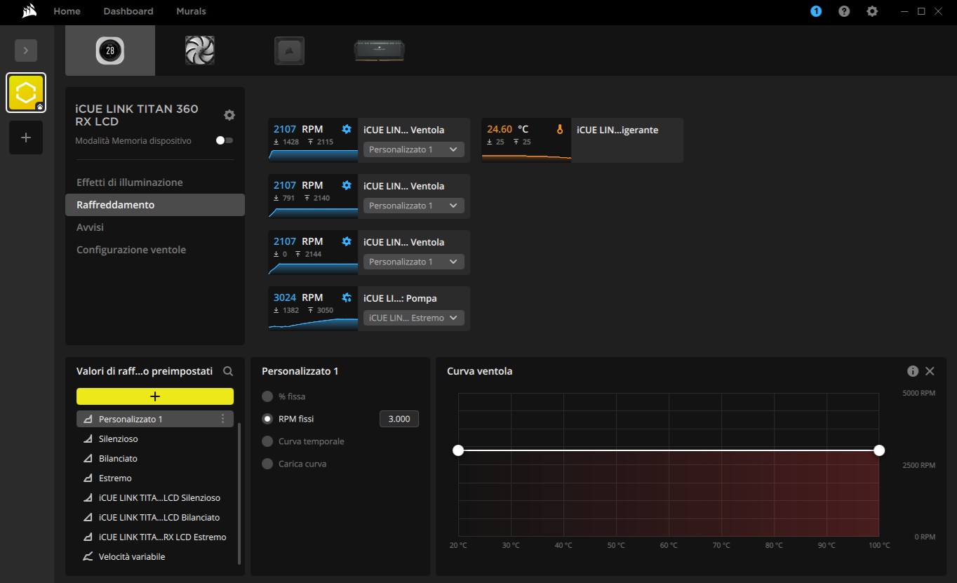 Corsair iCUE prestazioni