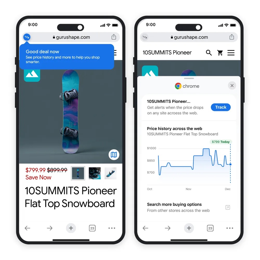 Google Chrome per iOS - novembre 2024 - novità Shopping