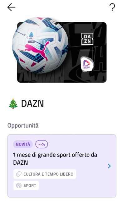 DAZN promo Carta Giovani Nazionale