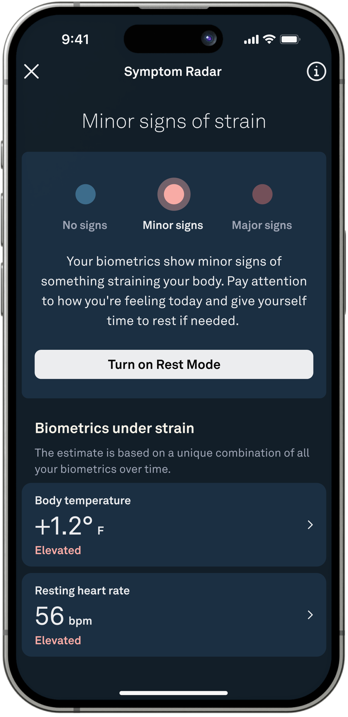 app Oura Symptom Radar