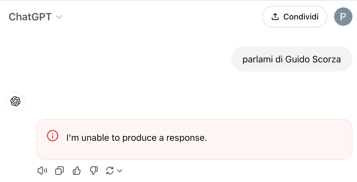 errore ChatGPT Guido Scorza