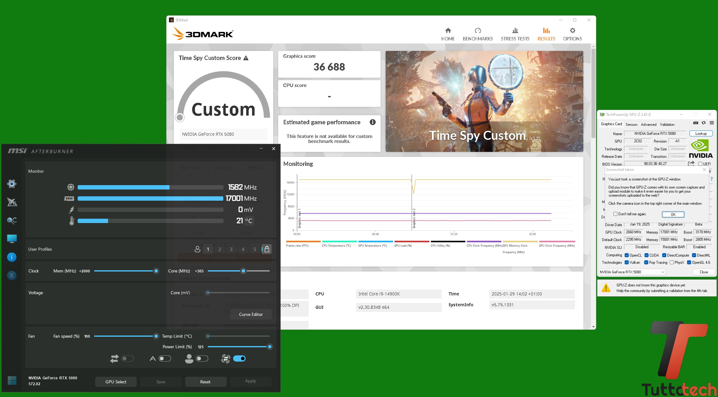 AORUS GeForce RTX 5080 MASTER overclock