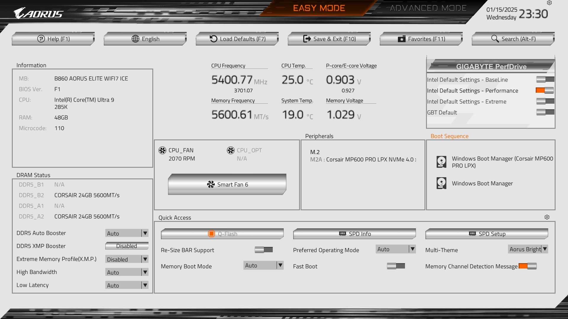 Gigabyte B860 AORUS Elite WiFi7 ICE BIOS 13